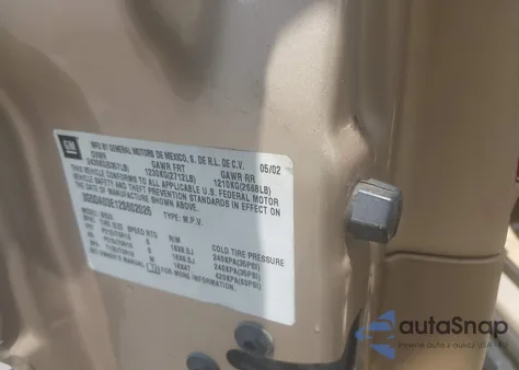 2002 Buick Rendezvous Cx from USA, damaged, VIN 3G5DA03E12S602026